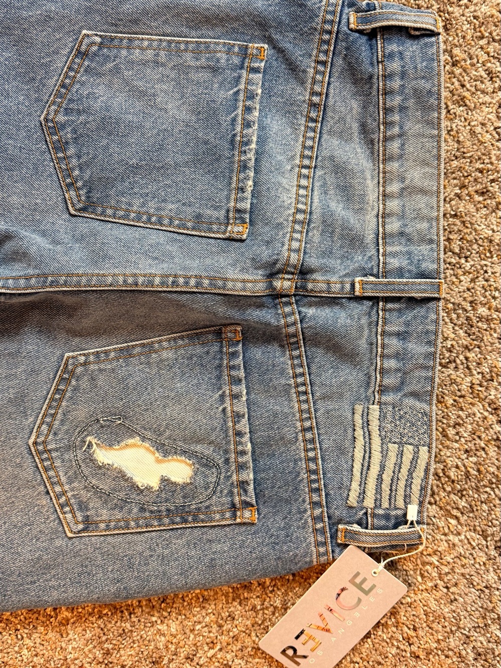 REVICE Denim The GraduateOut West 29 Patchwork Blue Jeans - NWT - Picture 8 of 8